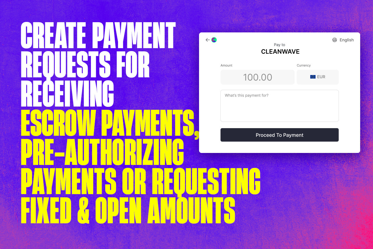 Create payments requests for receiving escrow payments