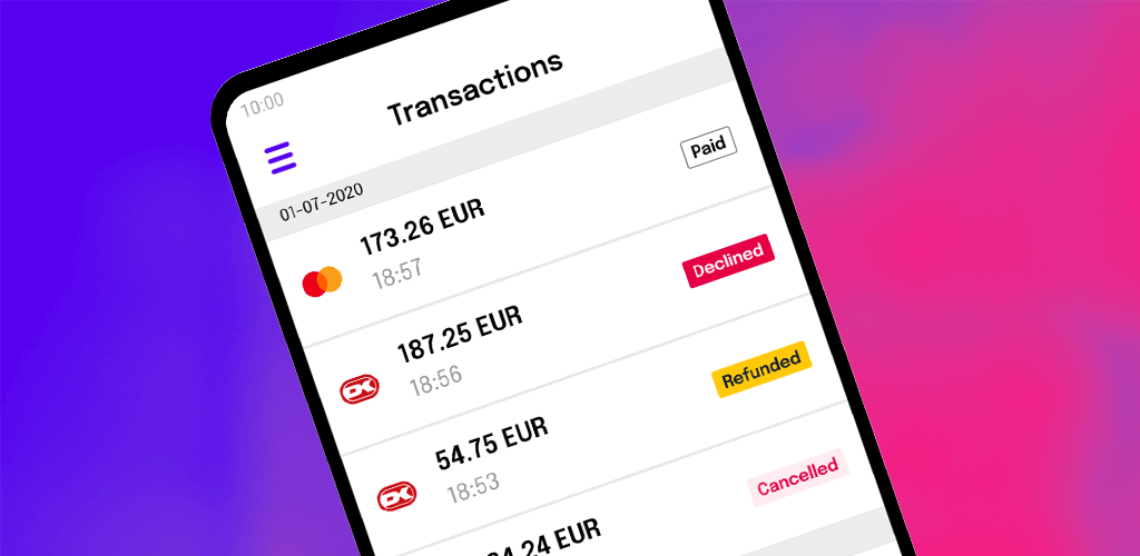 Rapyd app transactions screenshot